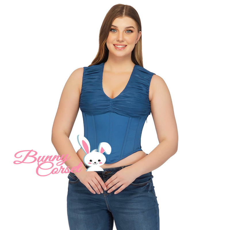 Arya Blue Satin Corset