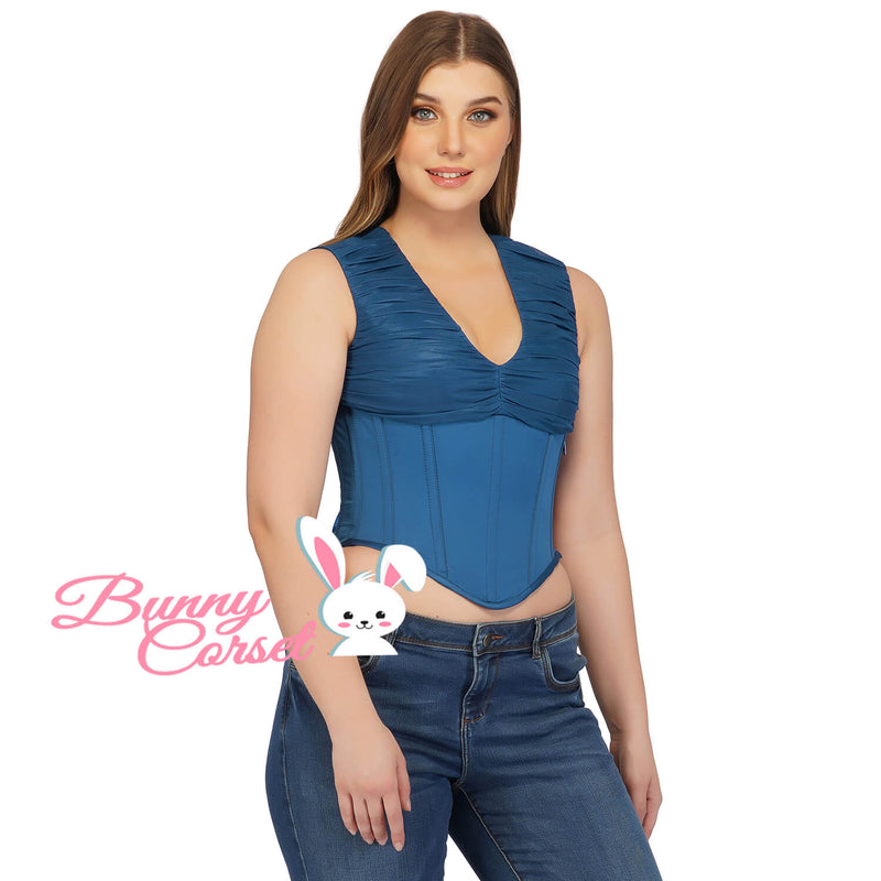 Arya Blue Satin Corset