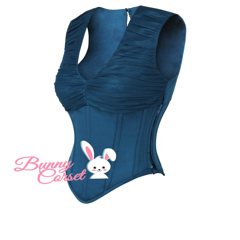 Arya Blue Satin Corset
