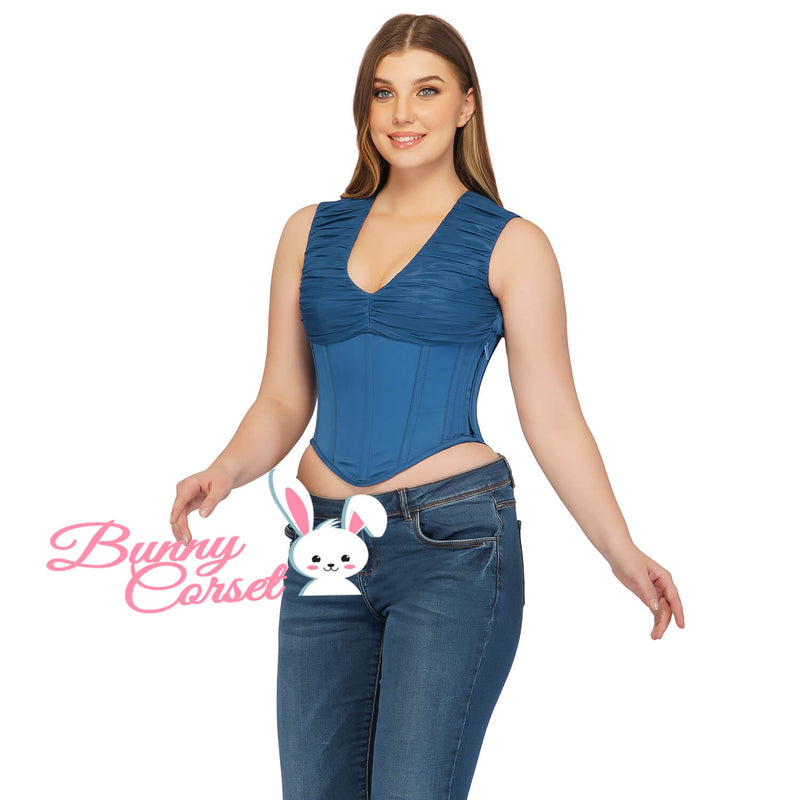 Arya Blue Satin Corset