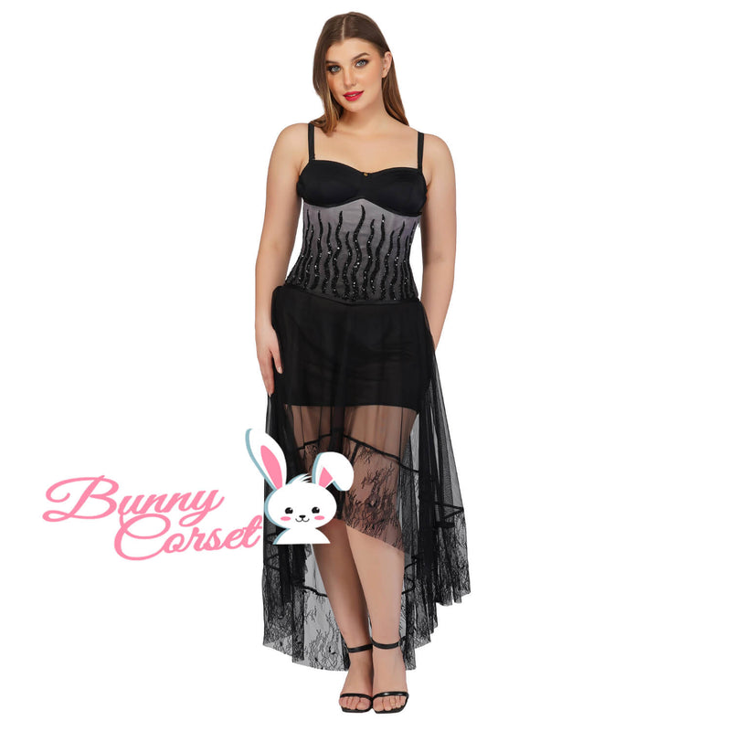 Makenna Mesh Sequin Corset