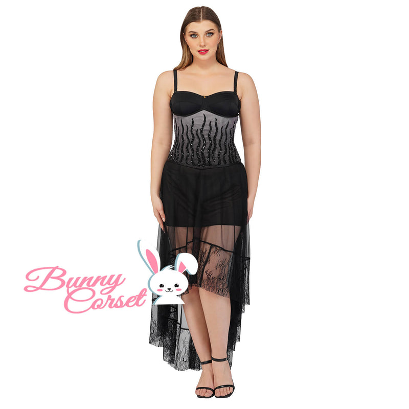 Makenna Mesh Sequin Corset