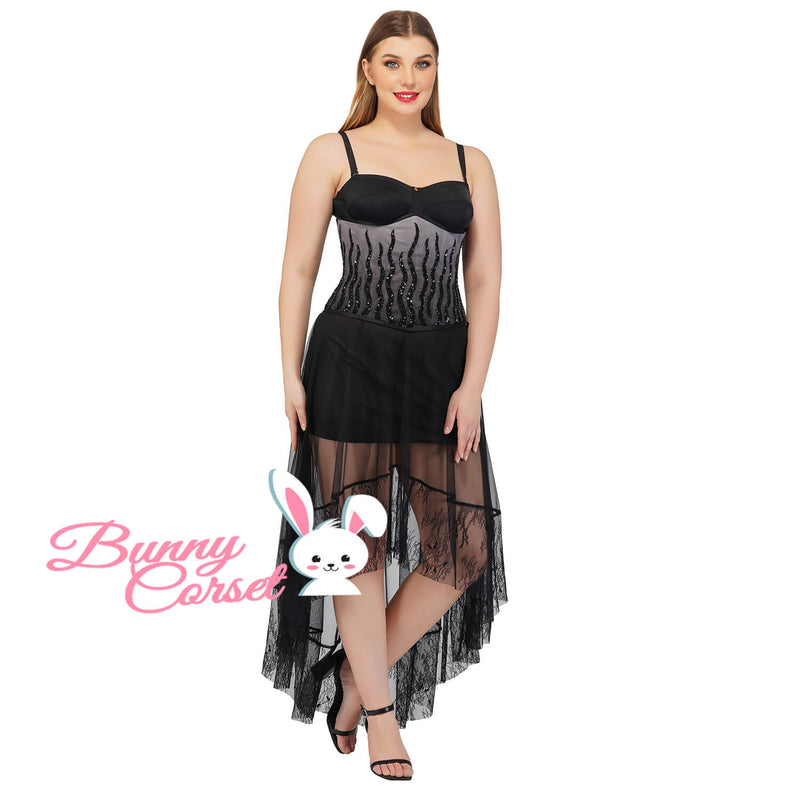 Makenna Mesh Sequin Corset