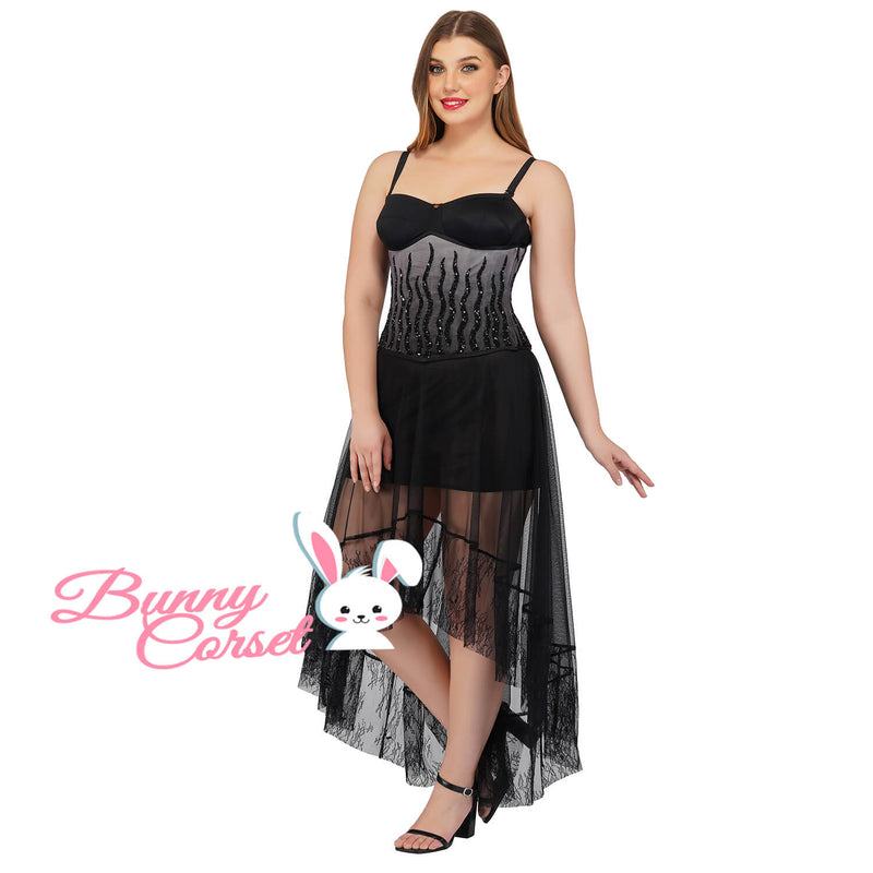 Makenna Mesh Sequin Corset