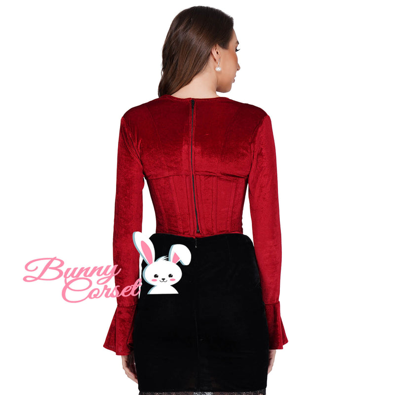 Janiela Maroon Corset Top