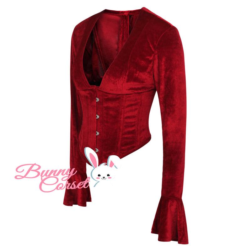 Janiela Maroon Corset Top