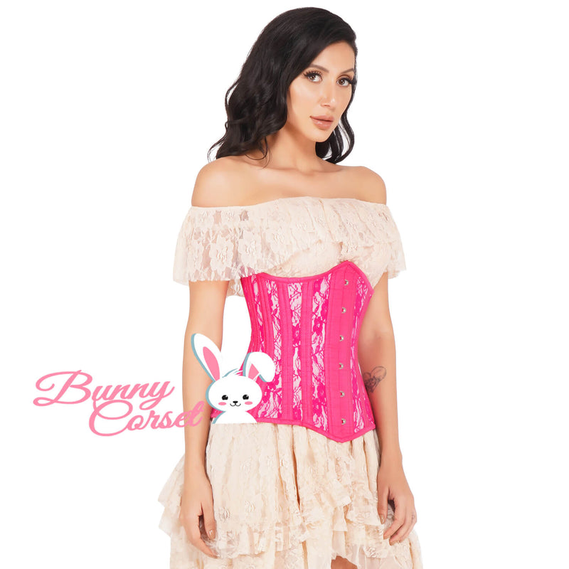 Hannah Fuchsia Mesh Corset