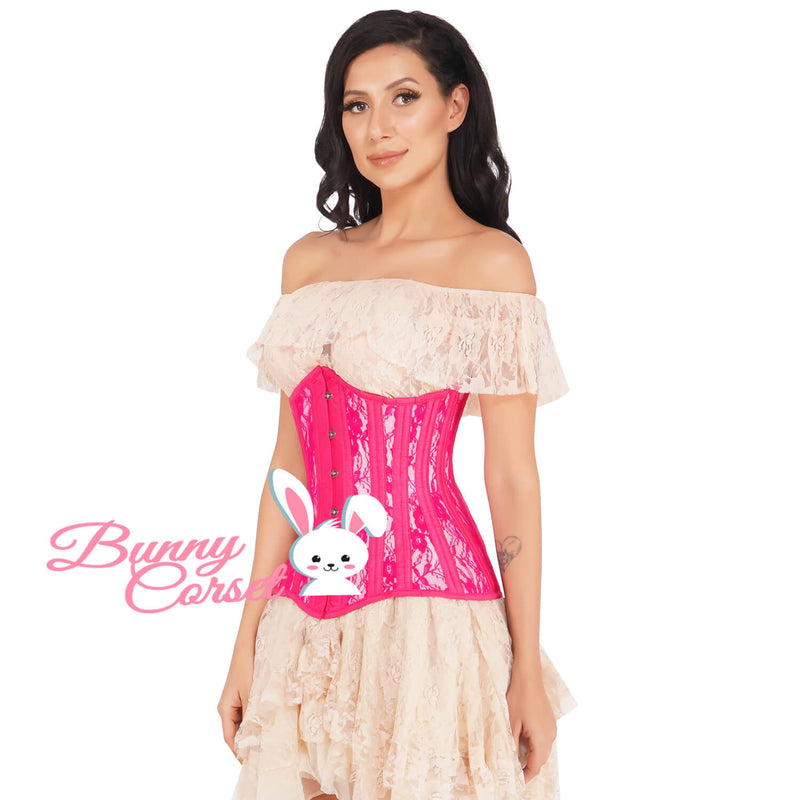 Hannah Fuchsia Mesh Corset