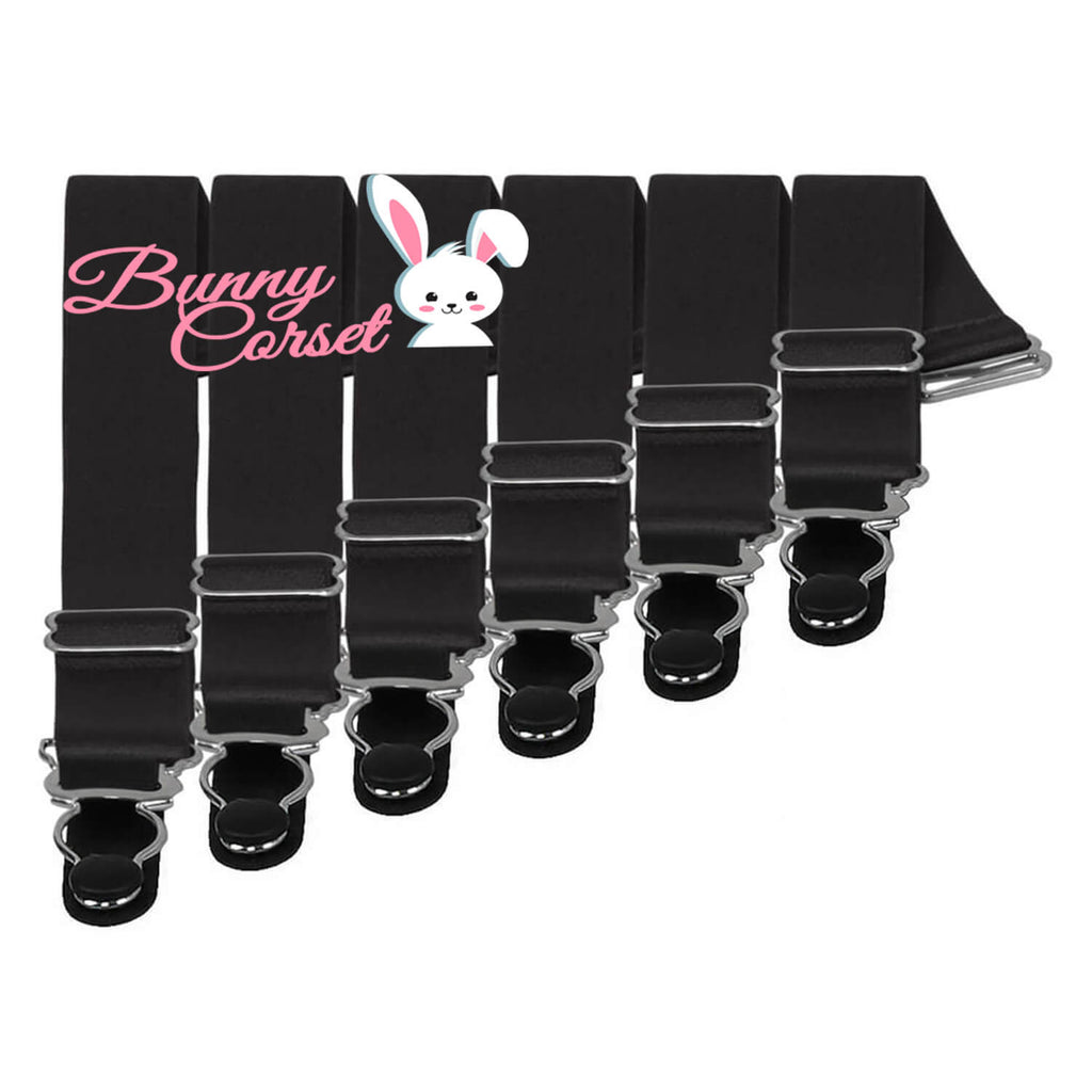 6 x Steel Suspender Clips in Black