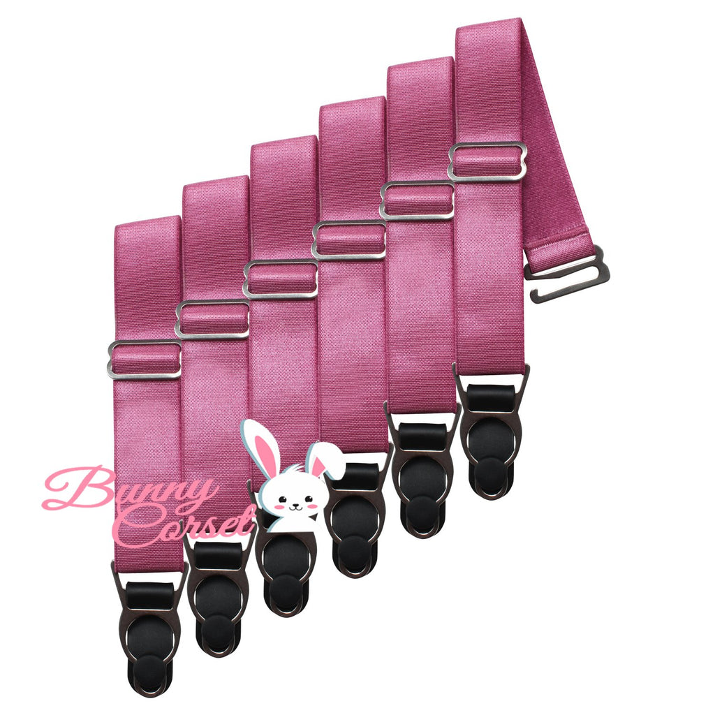 6 x Steel Suspender Clips in Lilac